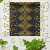 Zwart en goud theedoek (Gevouwen)