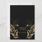 Zwart en goud thema Quinceanera uitnodiging (Achterkant)