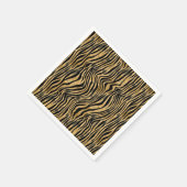 Zwart en Goud Tiger Stripe Papier Servet (Hoek)