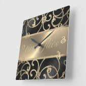 Zwart en goud tijd vliegt klok (Hoek)