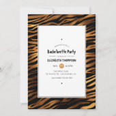 Zwart en Goud Tijger Stripes Bachelorette Party Kaart (Voorkant)