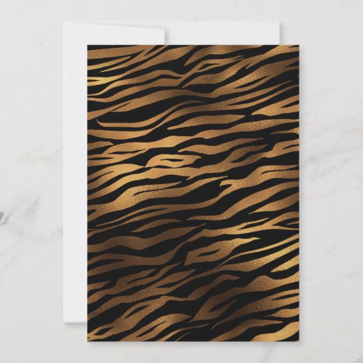Zwart en Goud Tijger Stripes Bachelorette Party Kaart (Achterkant)