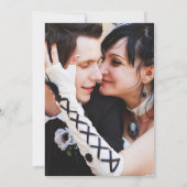 Zwart en goud tot de dood Gotische foto bruiloft Kaart (Achterkant)