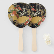 Zwart en Goud Traditionele Japanse Kimono Bloemen