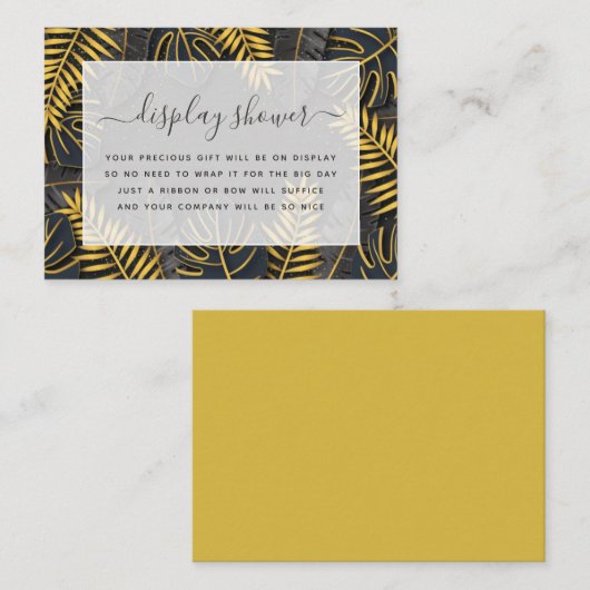 Zwart en Goud Tropisch Vrijgezellenfeest Informatiekaartje (Voorkant / Achterkant)