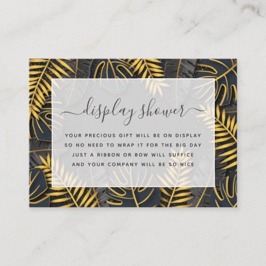 Zwart en Goud Tropisch Vrijgezellenfeest Informatiekaartje (Voorkant)