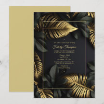 Zwart en Goud Tropisch Vrijgezellenfeest