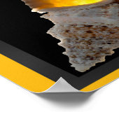 Zwart en Goud Tropische Seashell Printable Art Poster (Hoek)