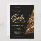 Zwart en Goud Vakantie Gala Party Business Kaart (Voorkant)