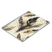 Zwart en Goud Veer Ontwerp Notitieboek (Linkerzijde)