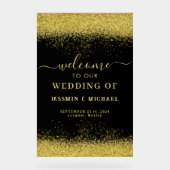 Zwart en Goud Verjaardagsfeest Welkom Acryl Teken Acryl Bord (Voorkant)