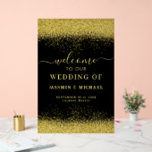 Zwart en Goud Verjaardagsfeest Welkom Acryl Teken Acryl Bord (Huwelijk)