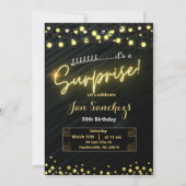 Zwart en goud verrassingsbudget uitnodiging QRcode (Voorkant)