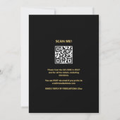 Zwart en goud verrassingsbudget uitnodiging QRcode (Achterkant)