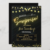 Zwart en goud verrassingsbudget uitnodiging QRcode (Voorkant / Achterkant)