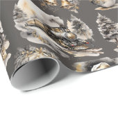 Zwart en Goud Victoriaans Kerstinpakpapier Cadeaupapier (Rol Hoek)