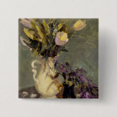 Zwart en goud vierkante button 5,1 cm (Voorkant)