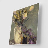 Zwart en goud vierkante klok (Hoek)