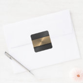 Zwart en goud vierkante sticker (Envelop)