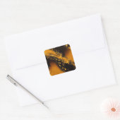 Zwart en goud vierkante sticker (Envelop)