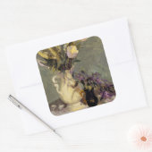 Zwart en goud vierkante sticker (Envelop)