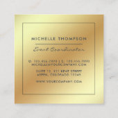 Zwart en goud vierkante visitekaartje (Achterkant)