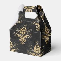 Zwart en goud vintage damastpatroon