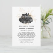 Zwart en goud vintage Halloween bloemstuk gasten Aankondiging (Staand voorkant)