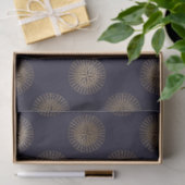 Zwart en goud vintage nautisch kompaspatroon tissuepapier (Geschenk)