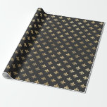 Zwart en goud vintage Parijs Fleur de Lis Cadeaupapier<br><div class="desc">Grijs,  zwart en goud parijs vintage fleur de lis inpakpapier.</div>