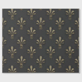 Zwart en goud vintage Parijs Fleur de Lis Cadeaupapier (Vlak)