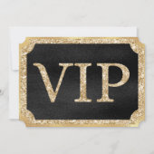 Zwart en Goud VIP Event Ticket Kaart (Voorkant)