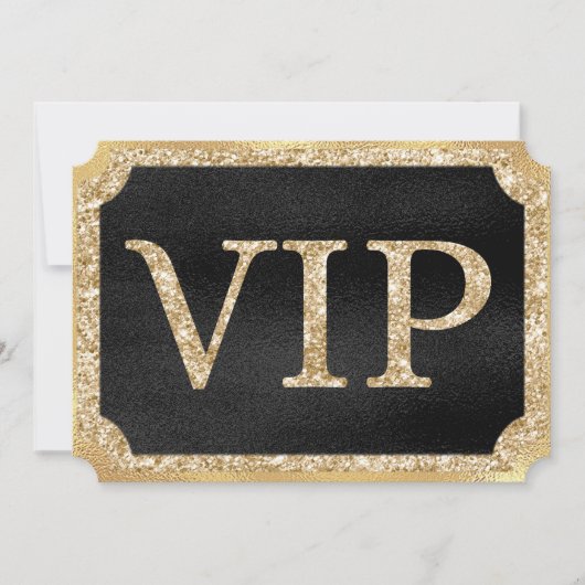 Zwart en Goud VIP Event Ticket Kaart (Voorkant)