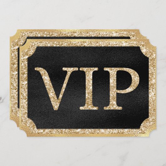 Zwart en Goud VIP Event Ticket Kaart (Voorkant / Achterkant)
