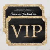 Zwart en Goud VIP-Eventkaartje Kaart (Voorkant / Achterkant)