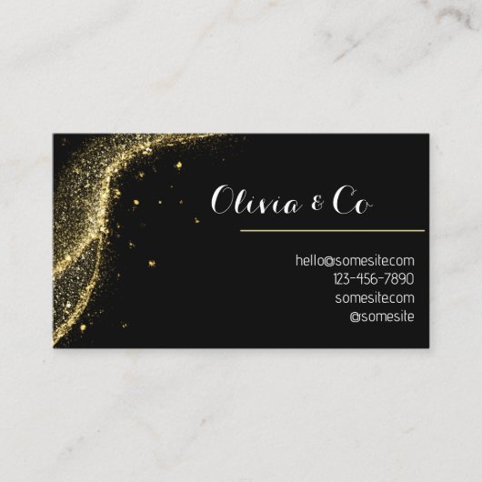 Zwart en goud visitekaartje (Voorkant)