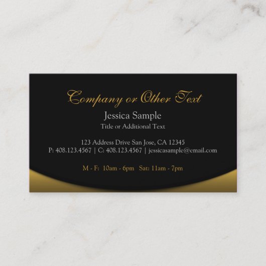 Zwart en goud visitekaartje (Voorkant)