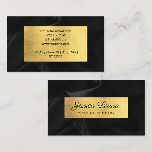 Zwart en goud visitekaartje (Voorkant / Achterkant)