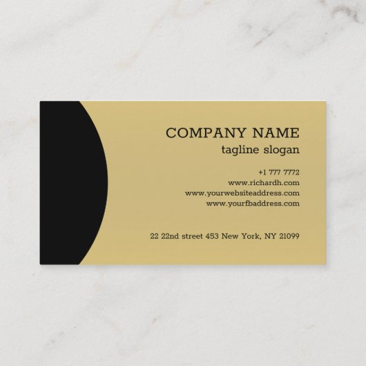 Zwart en goud visitekaartje (Achterkant)