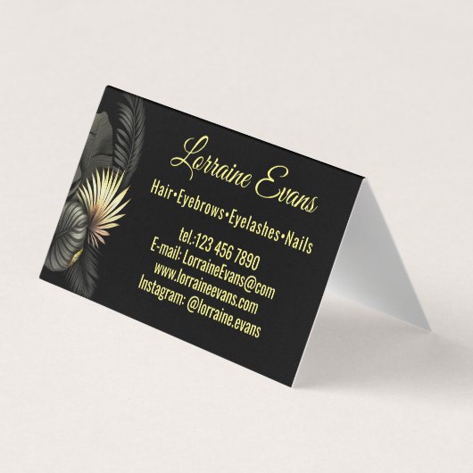 Zwart en goud. visitekaartje (Achterkant)