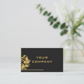 Zwart en Goud Visitekaartje Golden Flowers Lijst (Staand voorkant)