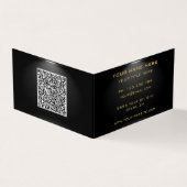 Zwart en Goud Visitekaartje met QR Code (Buitenkant)