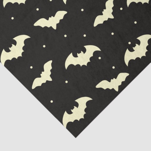 Zwart en Goud Vleermuizen Zwart Halloween Tissuepapier (Detail)