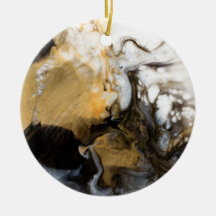 Zwart en Goud Vloeibare Marmeren Kunst