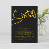 Zwart en Goud Volwassen Zestig 60ste Verjaardagsfe Kaart (Staand voorkant)