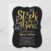 Zwart en goud voorraad de bar verlovingsfeest kaart (Voorkant)