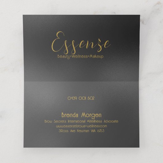 Zwart en goud vormgeven Moderne achtergrond Klantenkaartje (Binnenkant ongevouwen)