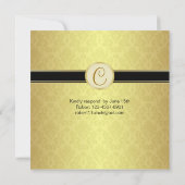 Zwart en goud, vouw 50th Wedding Jubileum Kaart (Achterkant)