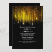 Zwart en Goud Vrijgezellenfeest String Lights Kaart (Voorkant / Achterkant)