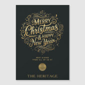 Zwart en goud vrolijk kerstfeest en gelukkig nieuw (Voorkant)